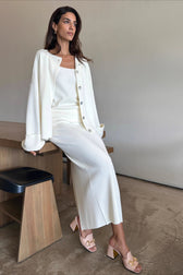 Long Sleeve Cardigan Cami Skirt Knit Set