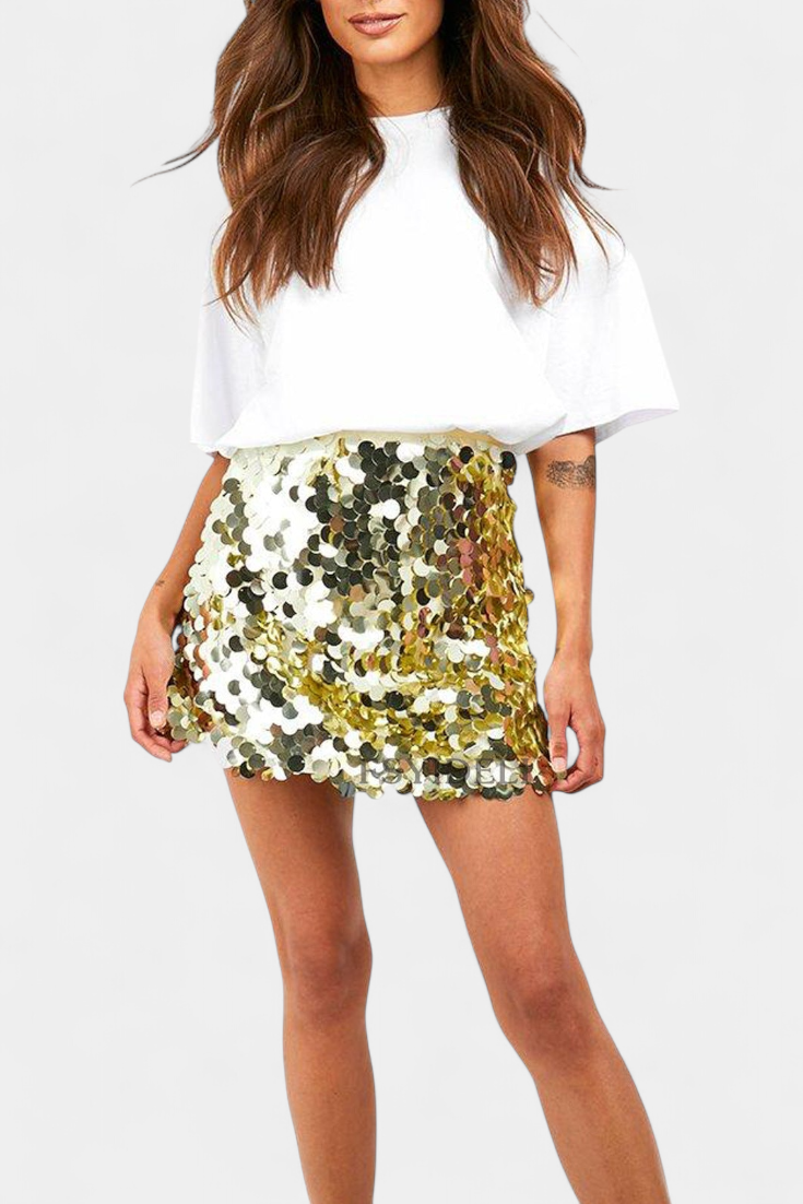 Paillette Sequin High Waist Mini Skirt