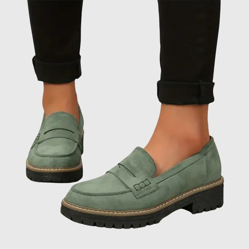 Chunky Lug Sole Slip On Penny Loafers
