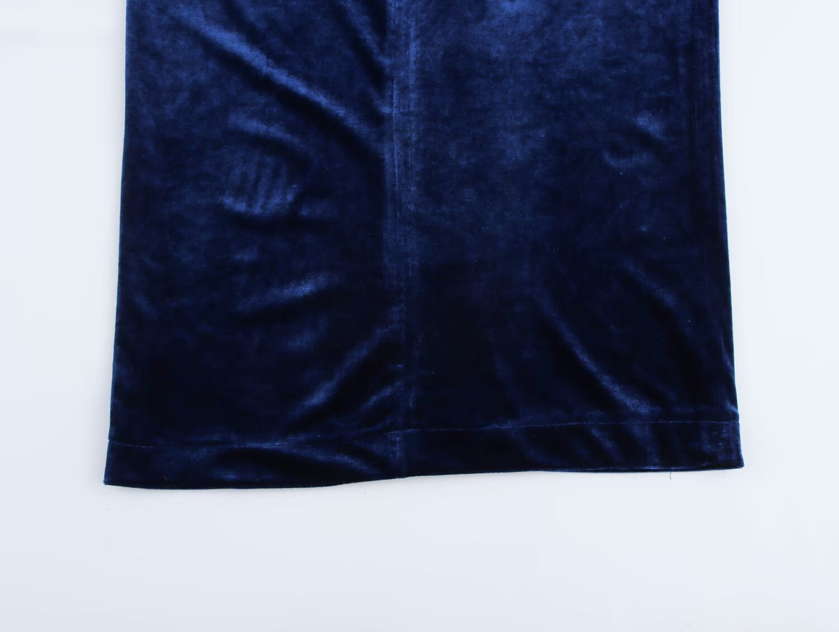 Velvet Cowl Neck Cap Sleeve Bodycon Midi Dress 7