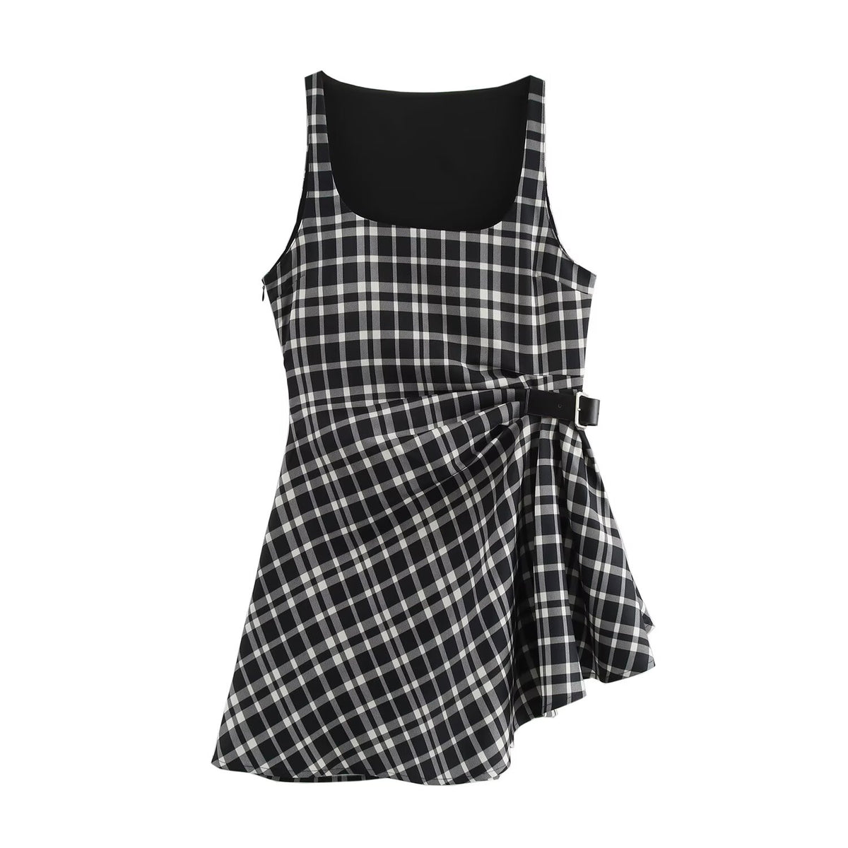Women Clothing Autumn Winter Street Design Plaid Velvet Dress