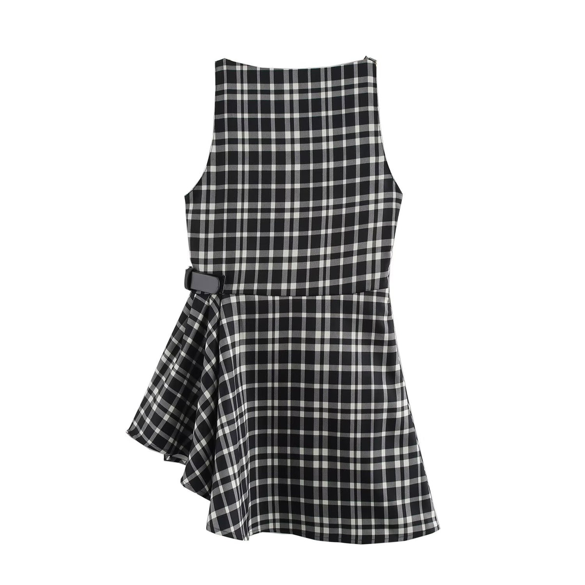 Women Clothing Autumn Winter Street Design Plaid Velvet Dress