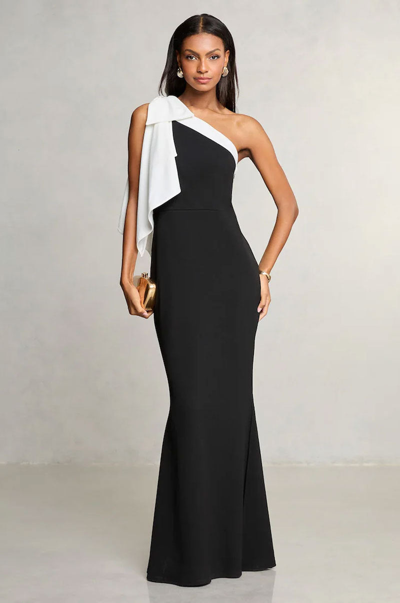 Sexy off Shoulder High Waist Solid Color Dress