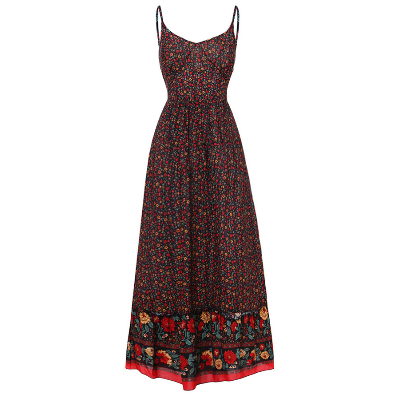 Alba Minimalist Bohemian Dress with Straps Evening Wear Edit