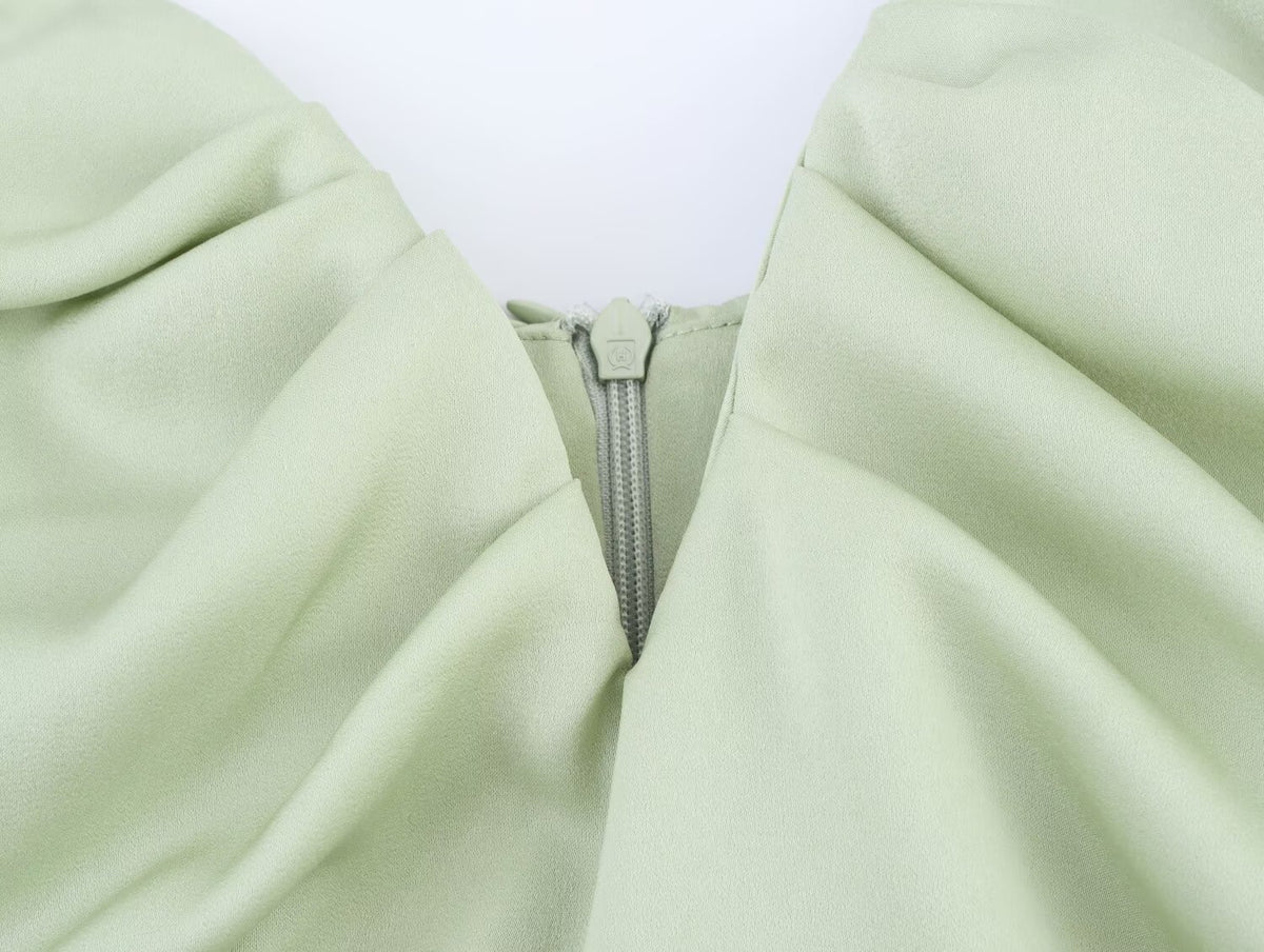 Satin Sweetheart Neck Ruched Bust Spaghetti Strap Midi Slip Dress 7