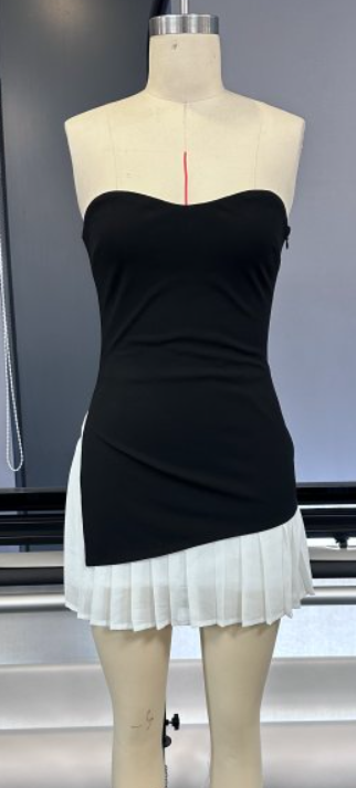 Summer Elegant Black And White Chiffon Dress For Women