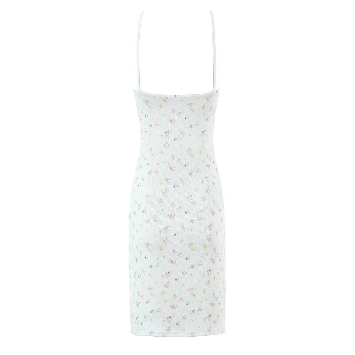 Ditsy Floral Pointelle Knit Picot Trim Cami Midi Slip Dress 2