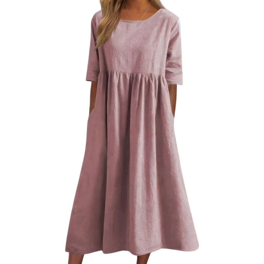 Rica – Flattering Dress for Everyday Wear Pink