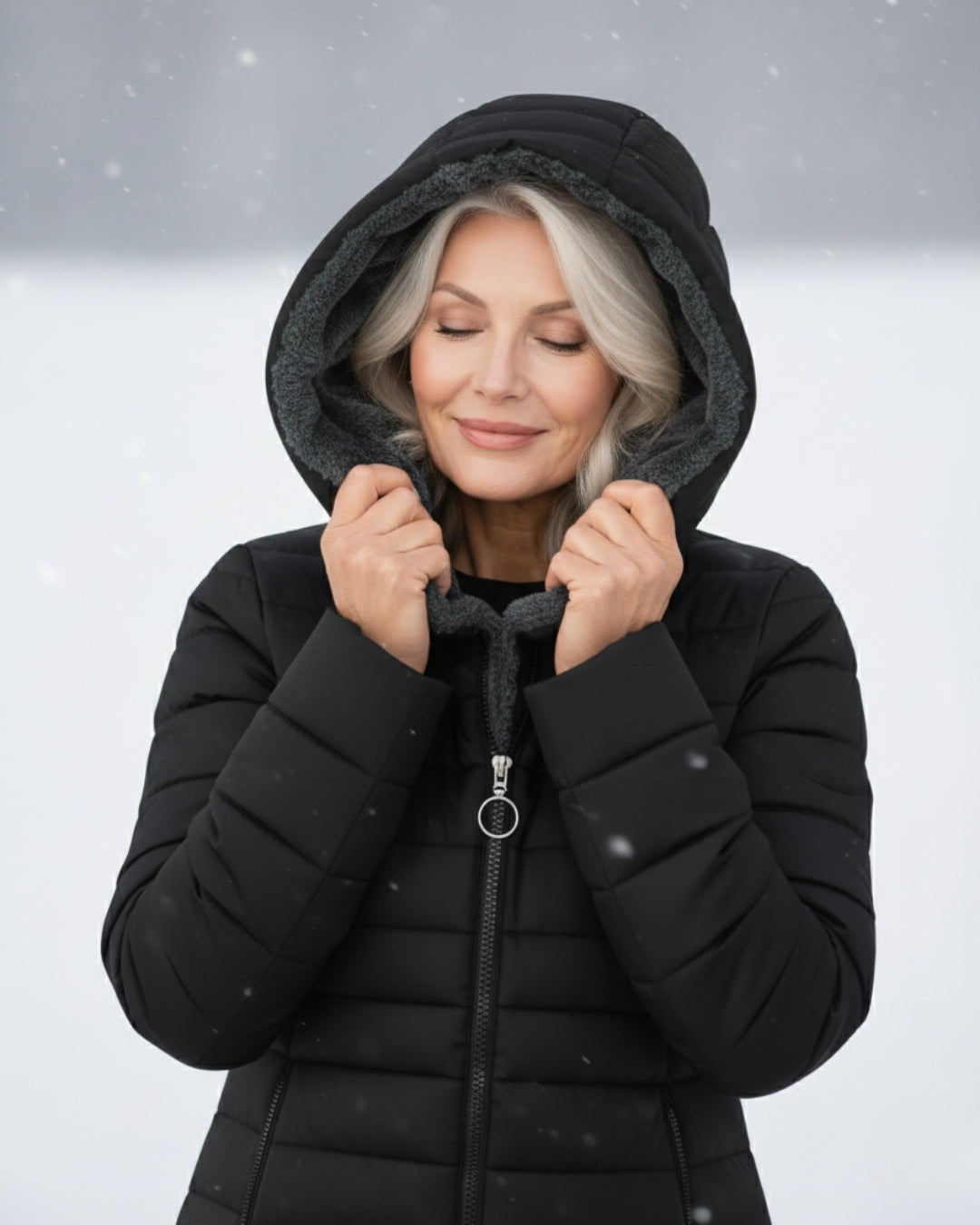Hooded Faux Fur Lined Quilted Longline Puffer Coat