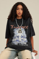 Vintage Washed Angel Print T-Shirt