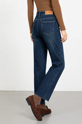 High Waist Fleece Lined 4 Way Stretch Raw Hem Ankle Crop Jeans