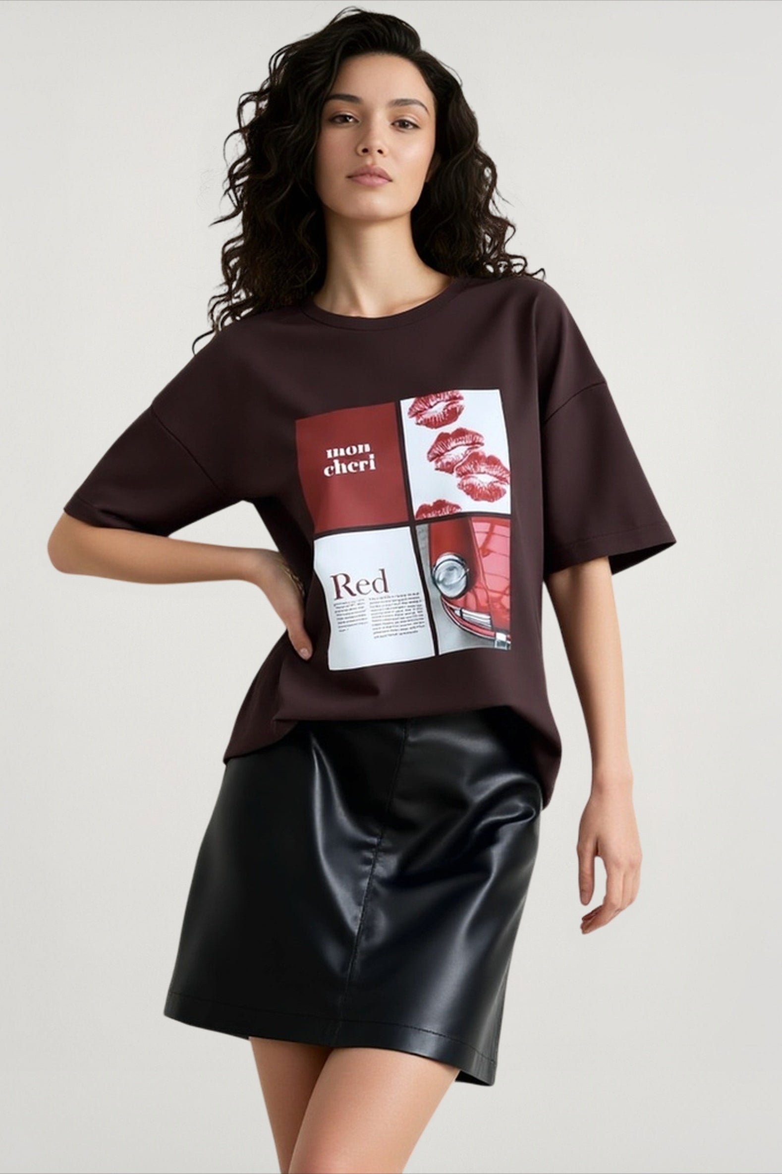 Letter Print Slouchy Top
