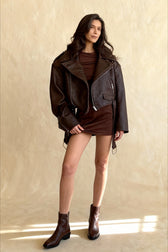 Vintage Cropped Leather Jacket