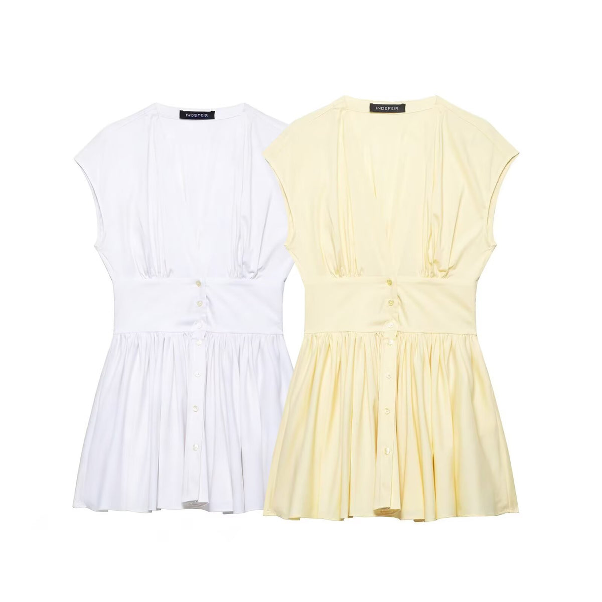 Elegant Women Clothing Poplin Mini Slimming Dress