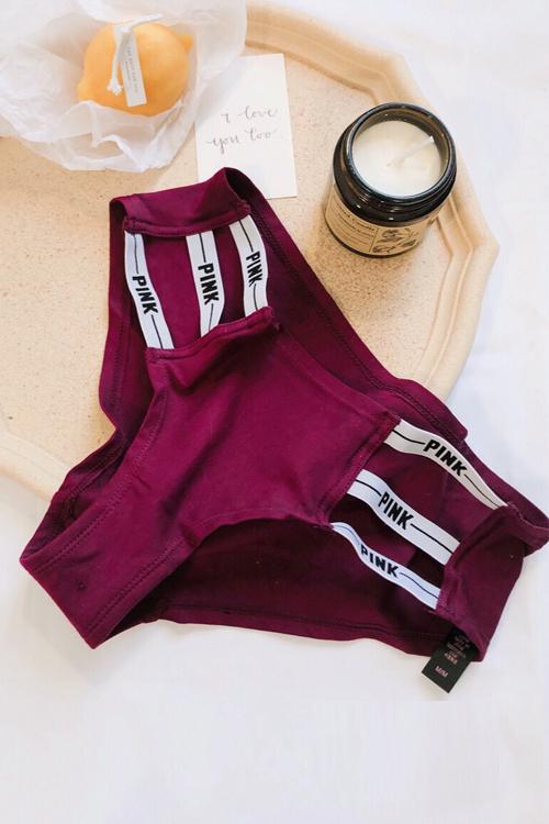 Letter Print Hollow Panty