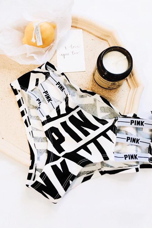 Letter Print Hollow Panty