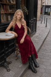 V-Neck Sleeveless Slim Fit Floral Dress