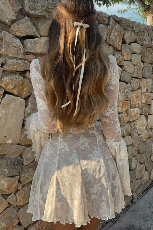 Days of Beauty Lace Long Sleeve Mini Dress - 3 Colors - View 6