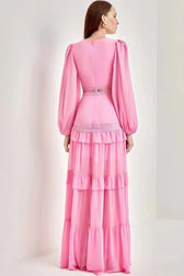 Lorie Long Sleeve Ruffle Gown 8