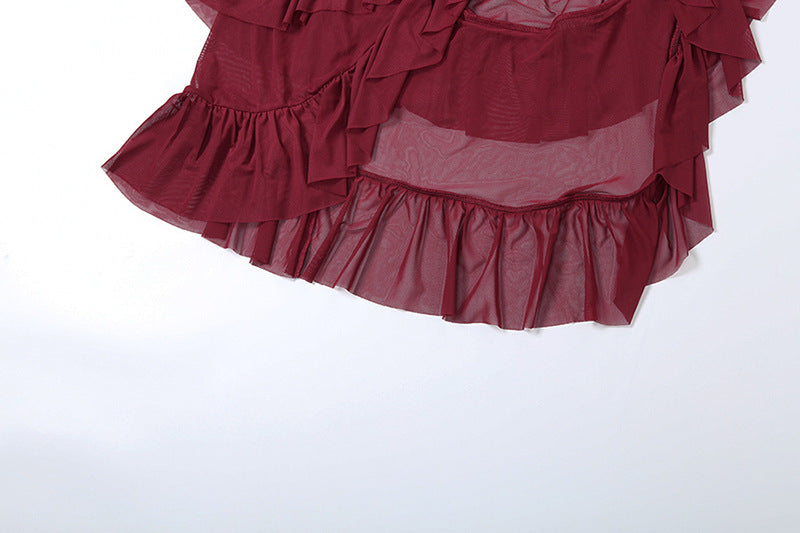 Ruffle Radiance Dress - Red