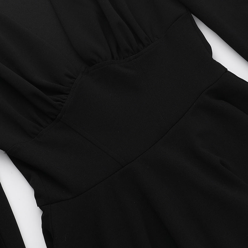 Bloom Skater Dress-Black