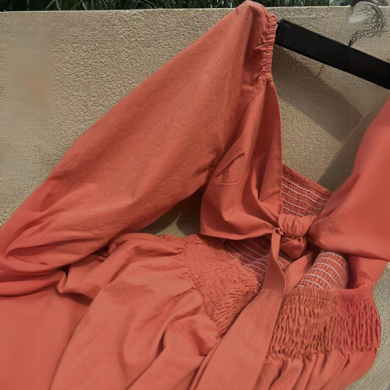 Marina Boutique French Dress with Ruffled Sleeves Designer Edit