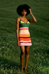 Color Block Halter Strapless Print Mini Dress
