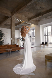 Retro Side Slip Sequin Backless Wedding Dress
