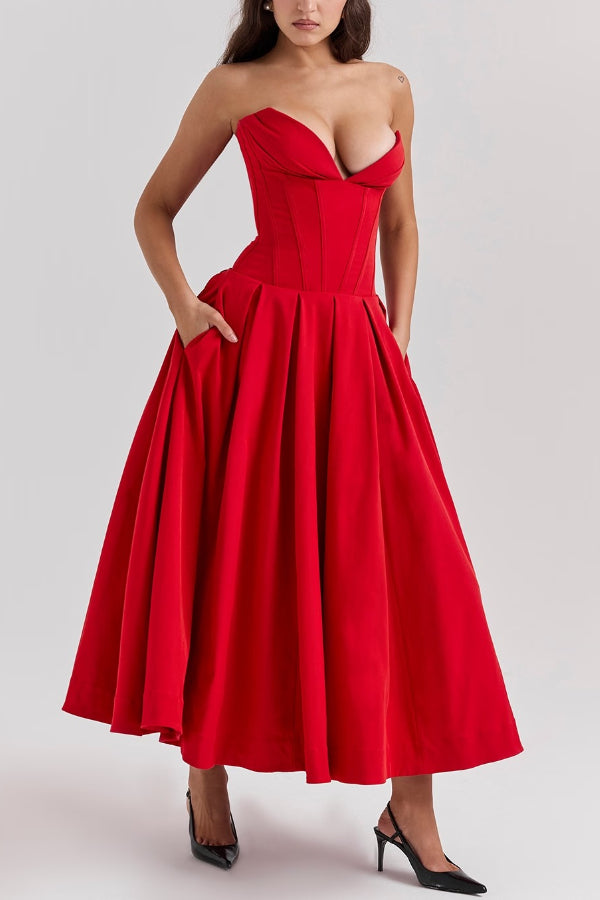 Exclusive Lorelei Strapless Midi Dress Premium Wardrobe Essential