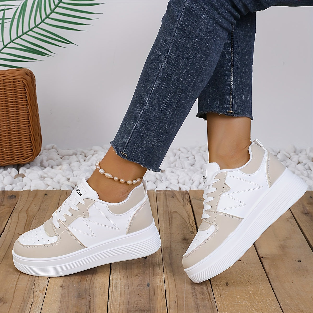 Lace Up Chunky Platform Low Top Sneakers