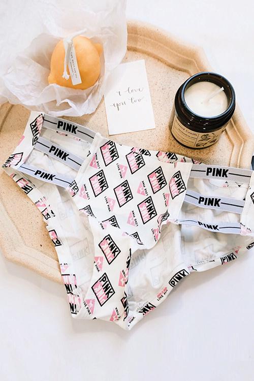Letter Print Hollow Panty
