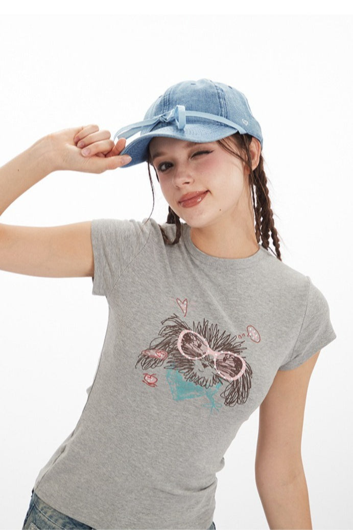 Edgy Crystal Embellished Tee T-Shirt