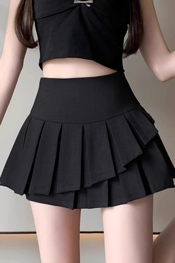High Waist A Line Pleated Skirt