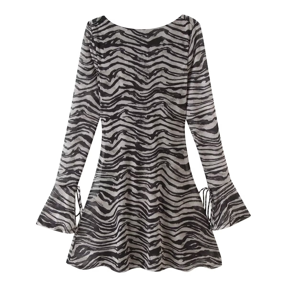 Women Animal Print Long Sleeve Dress