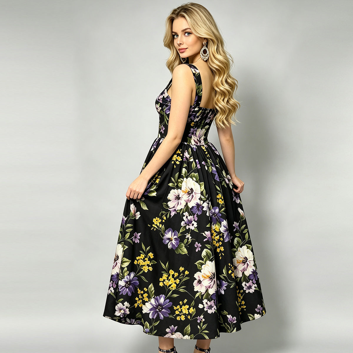 Women Summer Vacation Sleeveless Printed Dress