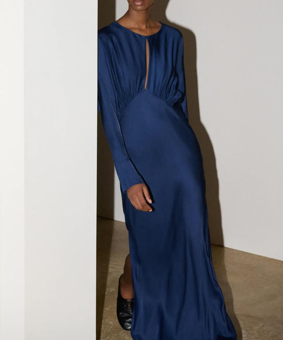 Women Clothing Summer Slim-Fit Slimming Silk Satin Texture Maxi Dress