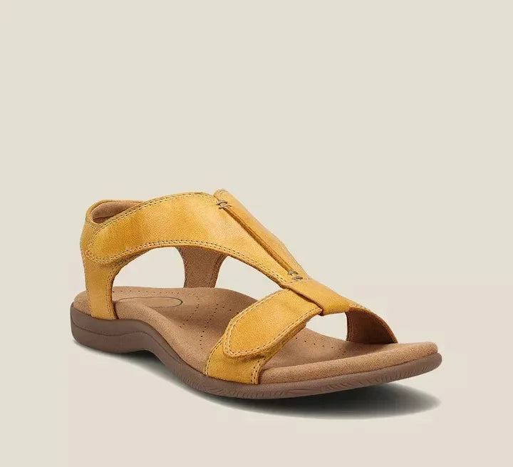 Open Toe T-Strap Cushioned Flat Sandals