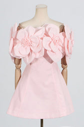 Floral Appliqué Off Shoulder Fit and Flare Mini Dress 11