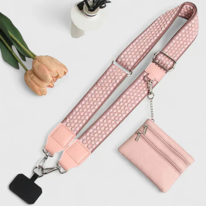 Adjustable Crossbody Phone Strap with Card Pouch