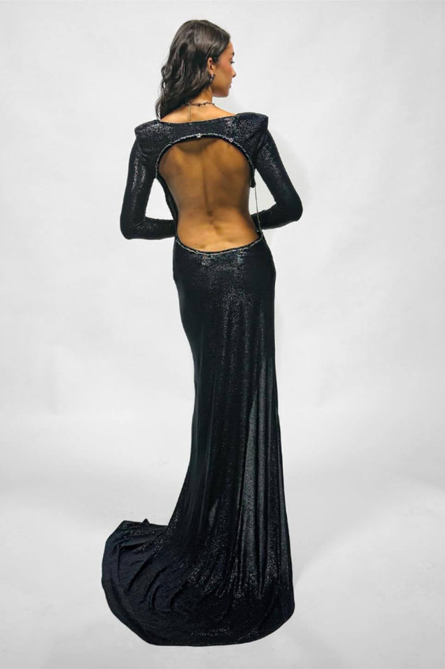 Cut Out Stylish Backless Gown