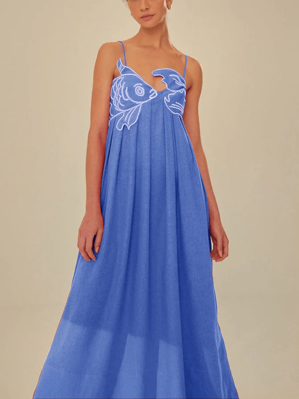 Fish Top Maxi Dress Blue
