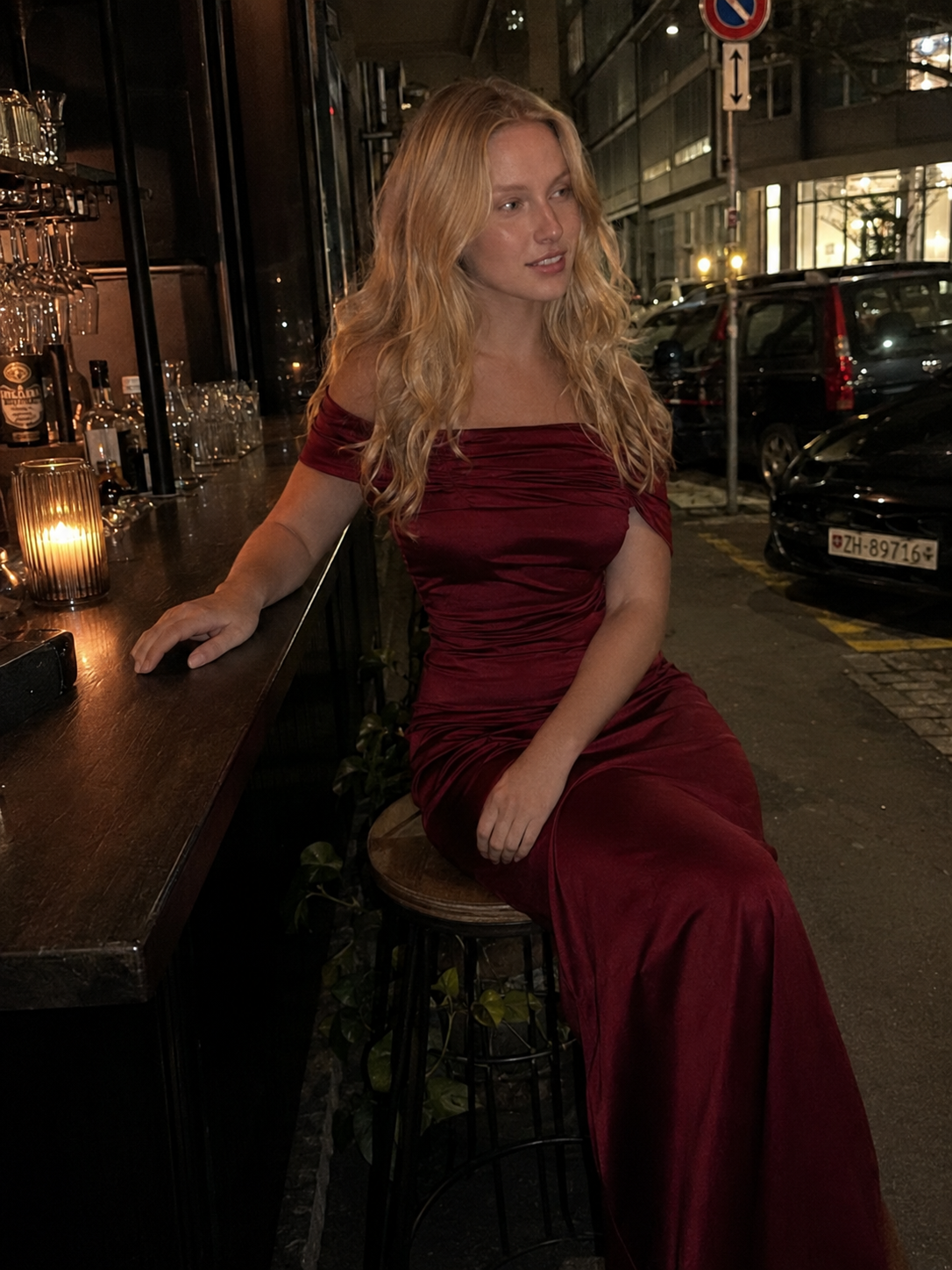 Chic Off Shoulder Bodycon Maxi Hem Prom Dress