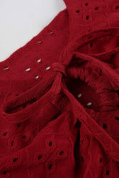 Textured Cut Out V Neck Tank Top