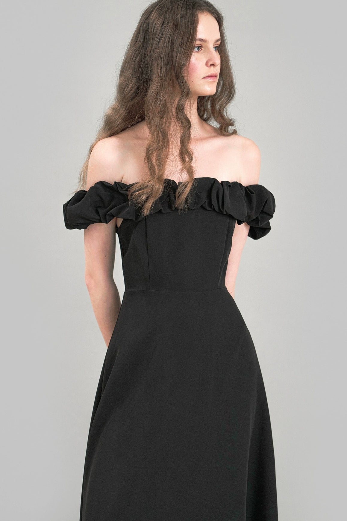 Satin Ruched Off-the-shoulder Cocktail Dress - View 9