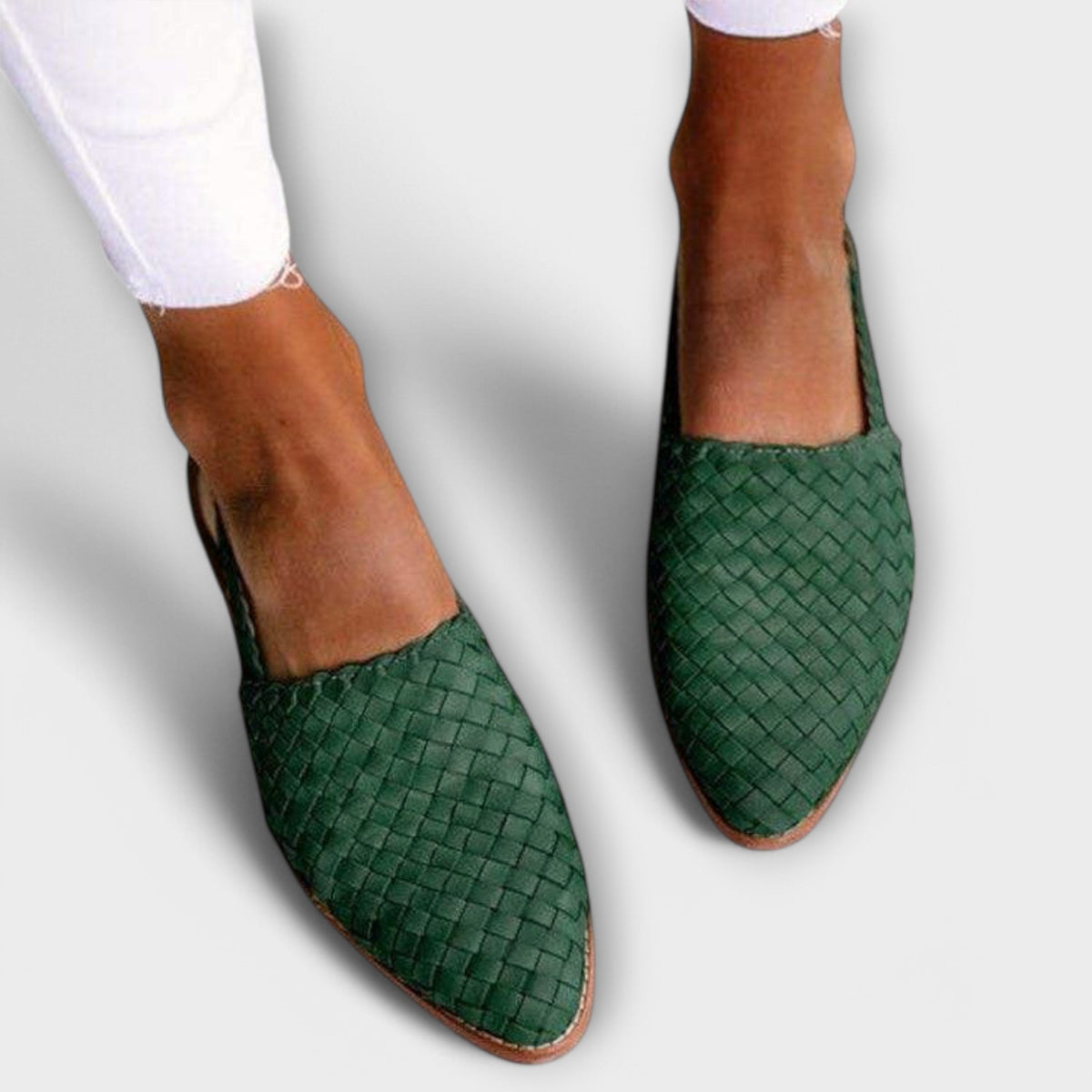 Woven Almond Toe Slingback Flats