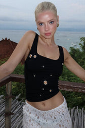 Eyelet Trim Cami Top