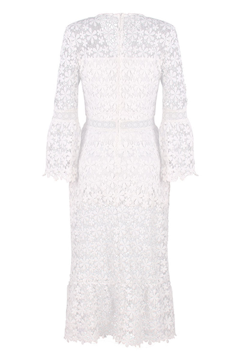 Fashion Street Solid Patchwork V Neck Princess Dresses(4 Colors)