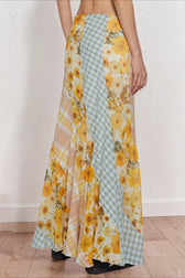 Floral Boho Tiered Ruffle Midi Skirt