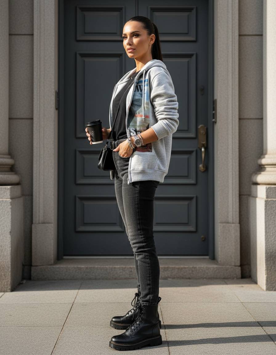 Dark Character Pictorial Zip Hoodie