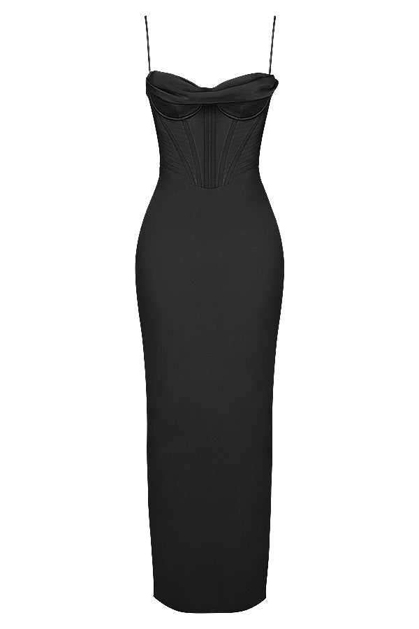 Elegant Corset Maxi Dress-White